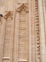 Lyon, Cathedrale Saint Jean, Portail, Porche central, Ebrasement, Plaques decorees (01)